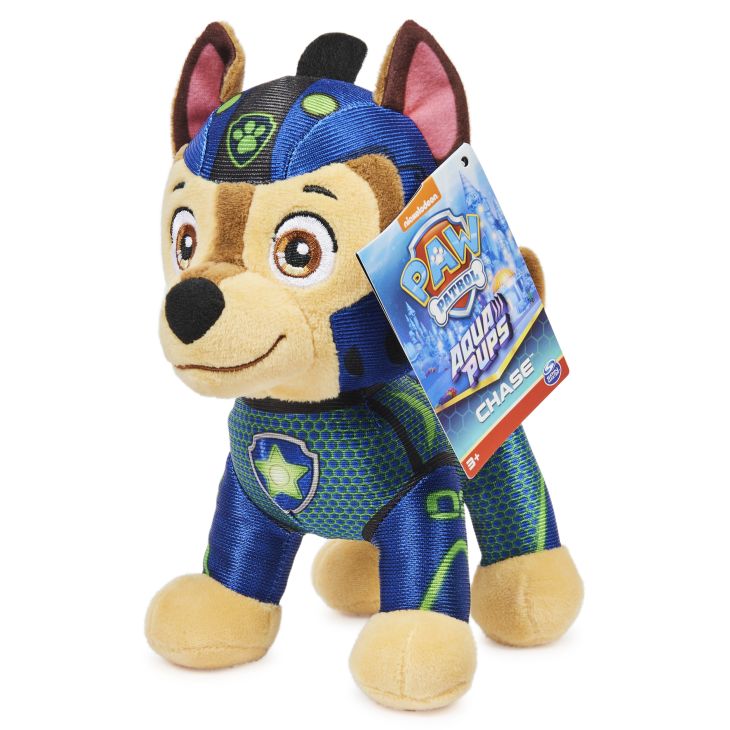 PAW Patrol Aqua Pups, Dierenknuffel van 20 cm, stijlen kunnen variëren